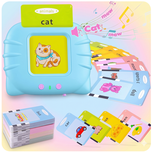 Talking Flash Cards for Kids | Rechargeable Educational Learning Toy for Toddlers | Cognitive Language Skills Builder for Boys & Girls | Sound Flashcard Device for Babies