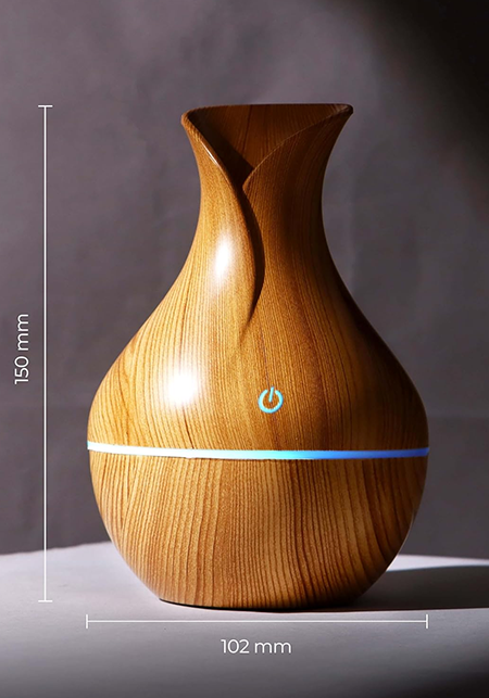 Light Wood Color Electric Diffuser for Home Fragrance | Essential Oil Aroma Diffuser for Home, Car, Offices | Cool Mist Humidifier for Room | Colour Changing Lights | 200ML Water Capacity