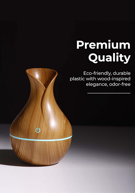 Light Wood Color Electric Diffuser for Home Fragrance | Essential Oil Aroma Diffuser for Home, Car, Offices | Cool Mist Humidifier for Room | Colour Changing Lights | 200ML Water Capacity