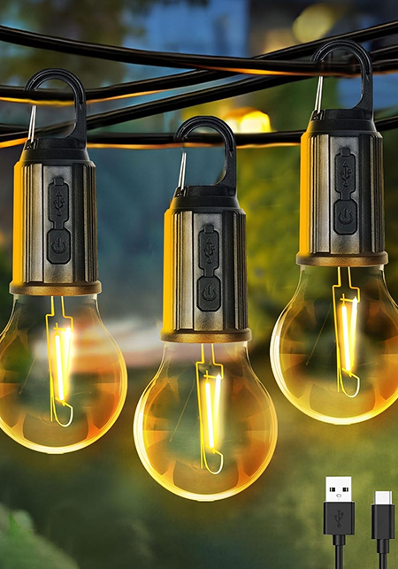 Multipurpose Portable Utility Bulb | Camping Light | Portable Outdoor Tent Light Bulbs - Clip Hook | Camping Tent Bulb 3 Modes | Battery Powered | Emergency Light Gear for Hiking