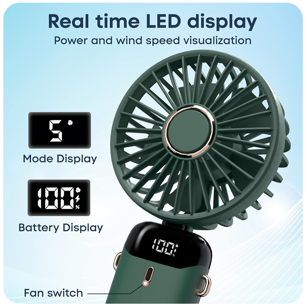 Small Desk Fan, Mini Handheld Fan USB Charging Low Noise for Office