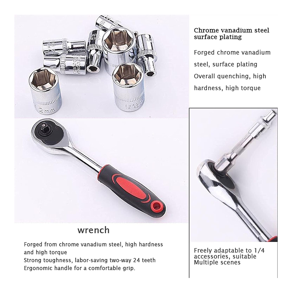Tool Kit Tool Kit for Home Use Tools Kit Spanner Set Socket Set Wrench Set Tools Set Hand Tools Bike Tool Kit Set Socket Wrench Set Spanner Set All Size Tool Kit Goti Pana Set, Box End