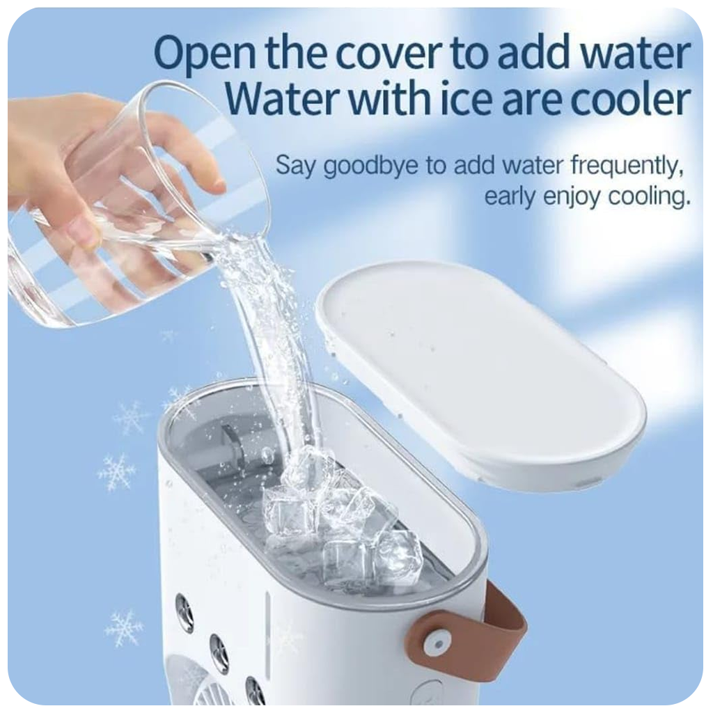 Double Fan With Rotating Cooler For Room Cooling Mini Cooler Portable Air Cooling Conditioning with Mist Cool Air Fan