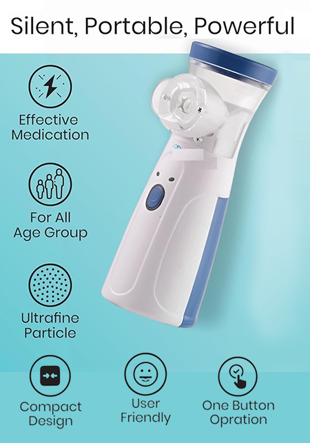 Portable Nebulizer & Humidifier for Baby & Adults | Compact, Silent, Self-Cleaning Machine with Long Battery Life | Effective for Asthma, Cough, Sinus & Allergy Relief at Home