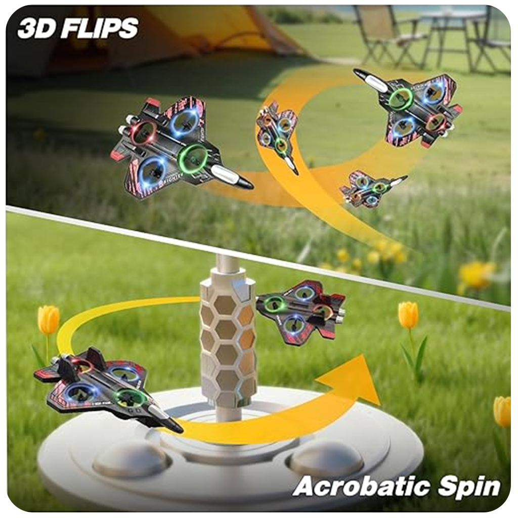 Remote Control Flying Airplane RC Glider Fighter Jet Aeroplane Drone with Rechargeable Battery for Kids & Adult Gift