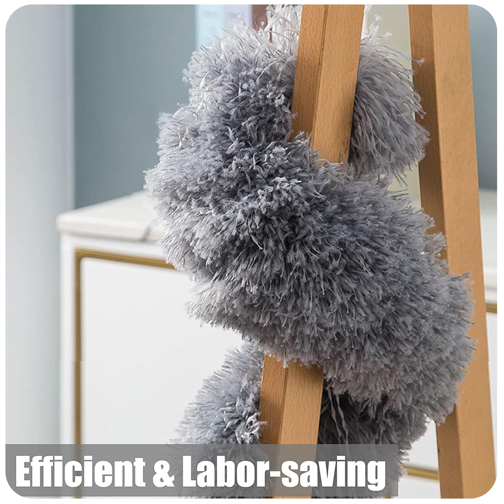 Long Handle Microfiber Feather Fan Ceiling Duster for Dust Cleaning with extendable Pole 100 Inch with Anti Scratch Bendable Brush for Cleaning High roof Cobweb Stick