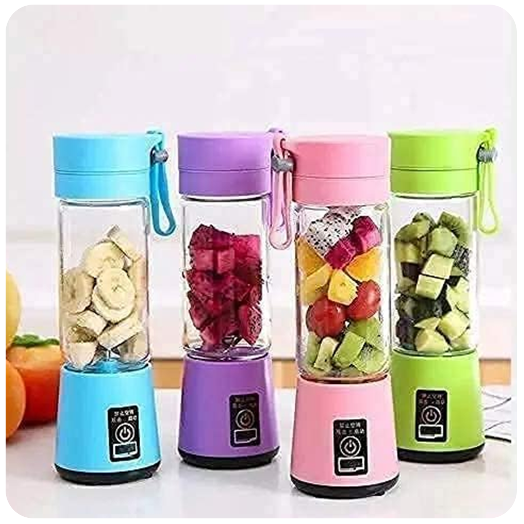 Portable 6-Blade Juicer Blender with Built-in Jar Juice Mixer Bottle, Fruit Juice Machine, USB Rechargeable Personal Size Juicer Grinder for Juices, Kitchen Appliance Milk Shakes